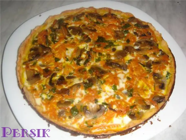 Вкусный морковный пирог или киш из моркови с грибами: шаг 1