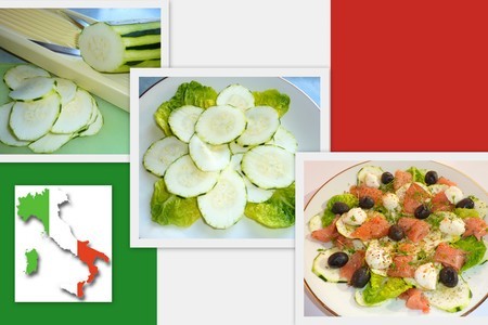 Салат из цуккини с оливками и лососем (insalata di zucchine con olive e salmone): шаг 1