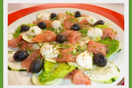 Салат из цуккини с оливками и лососем (insalata di zucchine con olive e salmone): шаг 3