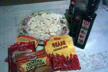 Маринованный сыр тофу с маслинами и постная пицца со всем этим добром: шаг 4