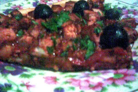 Маринованный сыр тофу с маслинами и постная пицца со всем этим добром: шаг 9