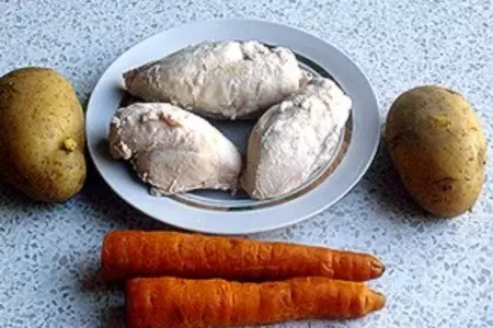Овощной салат с курицей: шаг 1