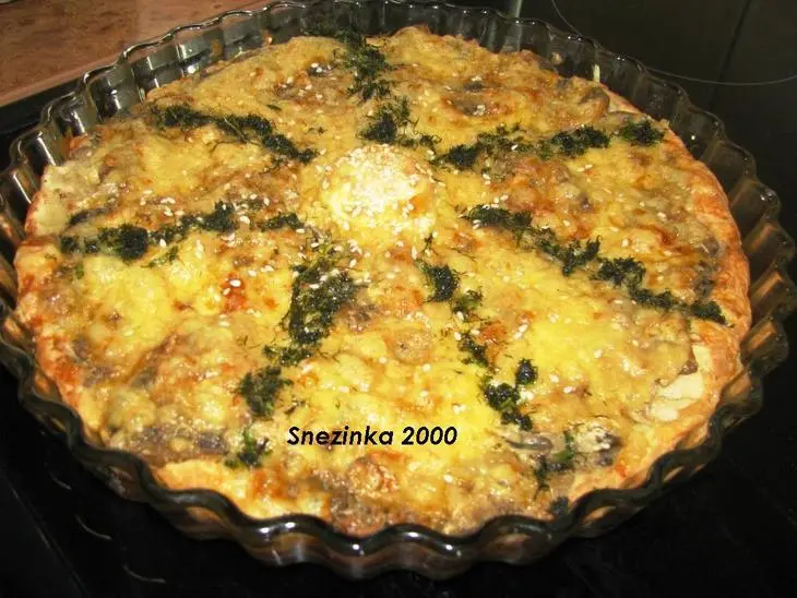 Солнечная пицца с шампиньонами и кунжутом (дуэль): шаг 9