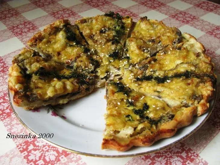 Солнечная пицца с шампиньонами и кунжутом (дуэль): шаг 10
