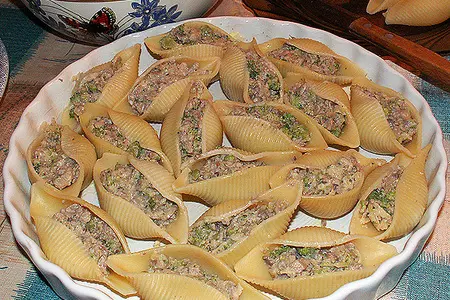 Ракушки с начинкой: шаг 5