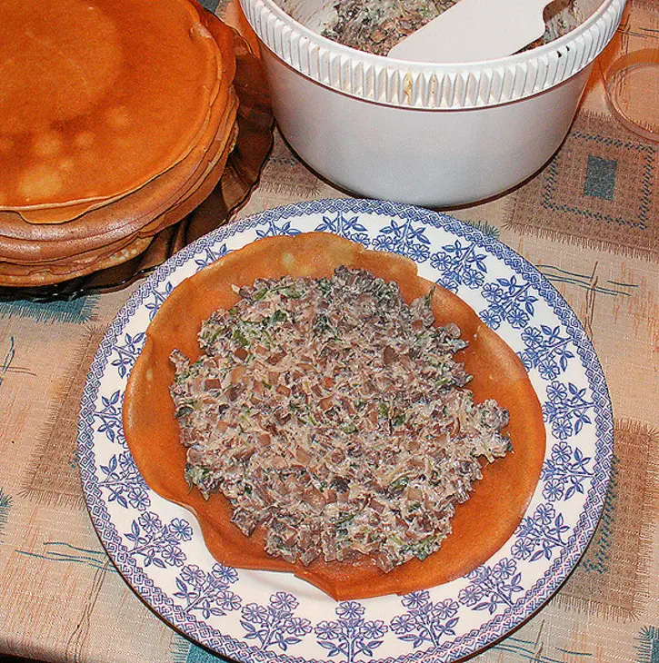 Блинчики с грибами: шаг 4