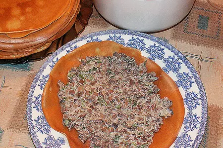Блинчики с грибами: шаг 4