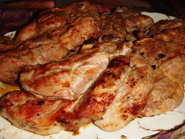 Пикантные стейки из свинины(гриль): шаг 7