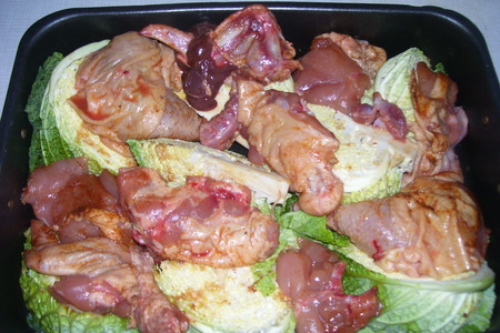 Савойская капуста с  курицей в духовке: шаг 2