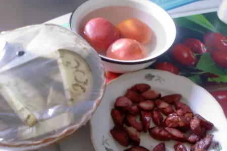 Меживо из баклажанов с копчёной колбаской: шаг 2