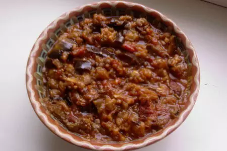 Меживо из баклажанов с копчёной колбаской: шаг 4