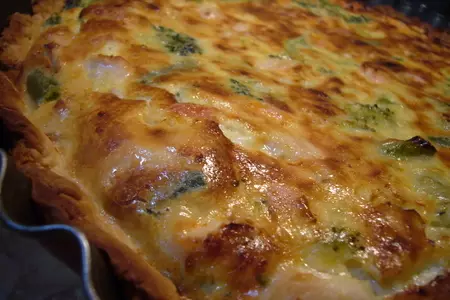 Нежный овощной киш с курицей и беконом.: шаг 2