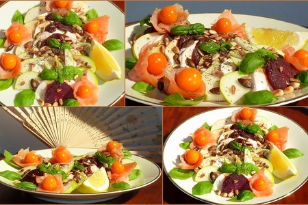 Салат из свеклы, груши, моцареллы - с лососем: шаг 1
