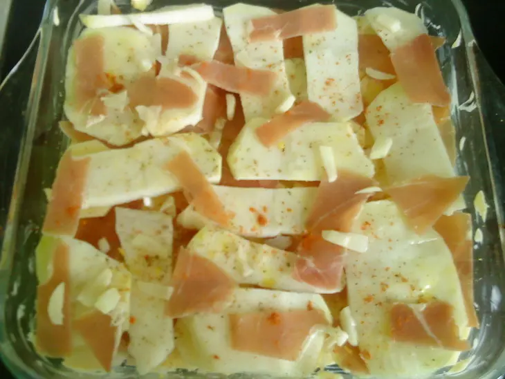 Запеканка нежная с кольраби и хамоном :) дуэль: шаг 4