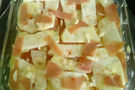 Запеканка нежная с кольраби и хамоном :) дуэль: шаг 4