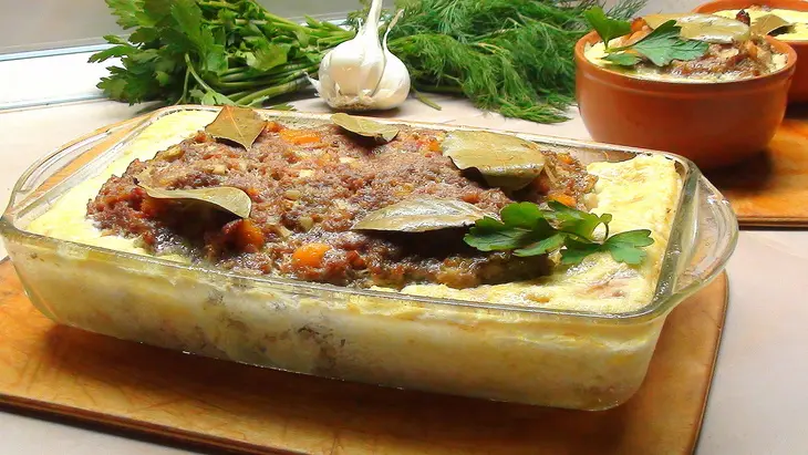 Боботи, мясная запеканка с сухофруктами: шаг 13