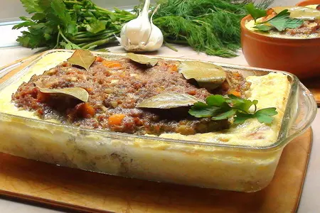 Боботи, мясная запеканка с сухофруктами: шаг 13