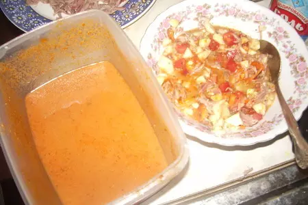 Кабачковые караблики на пару и в духовке с мясом от индюшачей шеи: шаг 12