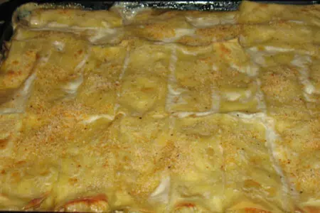 Рикотта-канноли, запечёные с грибами (cannoli di ricotta su gratin di funghi): шаг 6