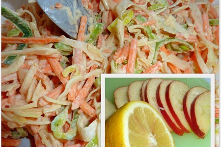 Салат капустный с яблоком и креветками: шаг 1