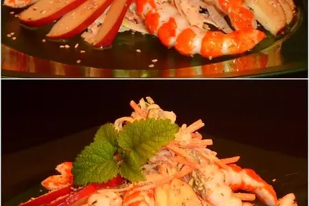 Салат капустный с яблоком и креветками: шаг 2