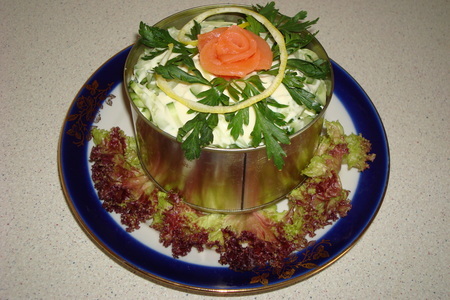 Слоеный салат" царь морской" для любителей майонеза: шаг 4