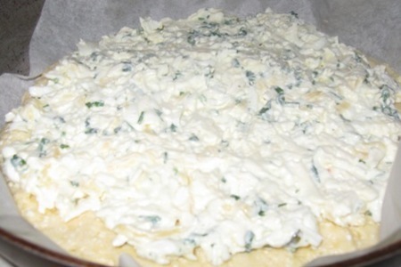 Пирог с сыром на творожном тесте ( почти "хачапури"): шаг 4