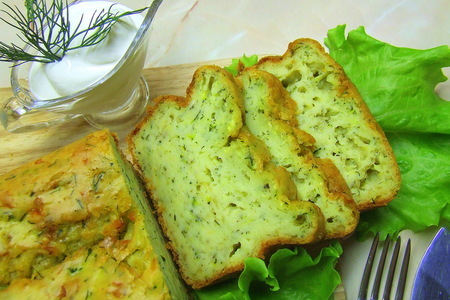 Кекс-суфле из кабачка с сырами и зеленью.: шаг 9