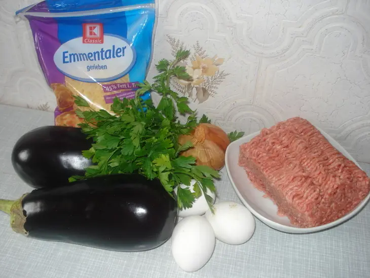 Баклажаные кольца с фаршем: шаг 1