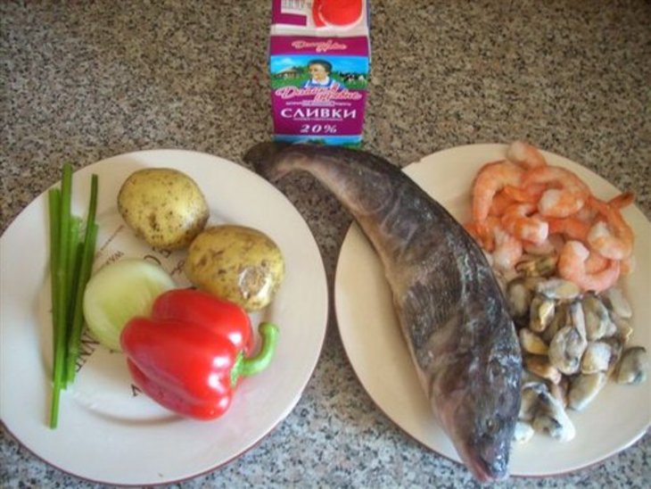 Суп с морепродуктами сливочный "средиземноморский": шаг 1
