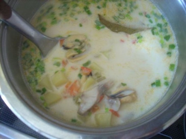 Суп с морепродуктами сливочный "средиземноморский": шаг 8