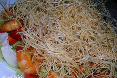 Вьетнамский салат (почти) с креветками и рисовой вермишелью: шаг 6