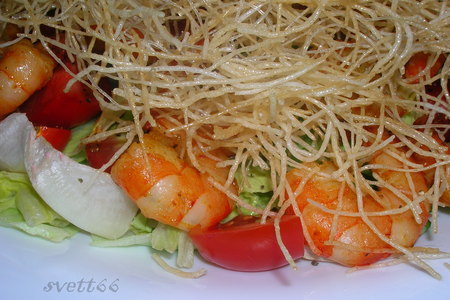 Вьетнамский салат (почти) с креветками и рисовой вермишелью: шаг 8