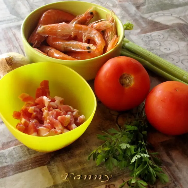 Салат с черешковым сельдереем и креветками: шаг 1