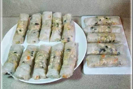 Вьетнамские рулеты из рисовой бумаги с соусом нуок чам.: шаг 13