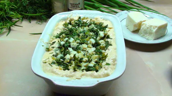 Пирог на простокваше с зеленью и яйцом. очень вкусное тесто!: шаг 11