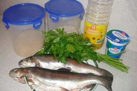 Форель жареная со сметаной и сливками: шаг 1