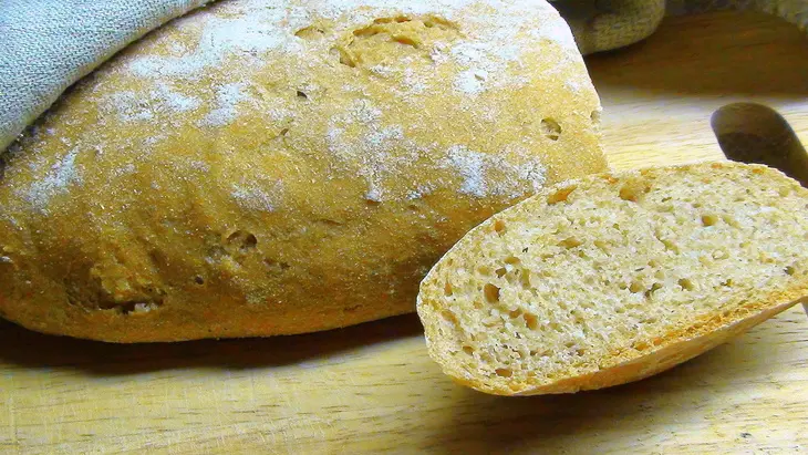 Тосканский хлеб из цельнозерновой муки, брускетте и итальянские гренки с ветчиной в честь l@r@чки.: шаг 6
