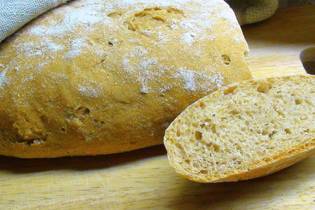 Тосканский хлеб из цельнозерновой муки, брускетте и итальянские гренки с ветчиной в честь l@r@чки.: шаг 6