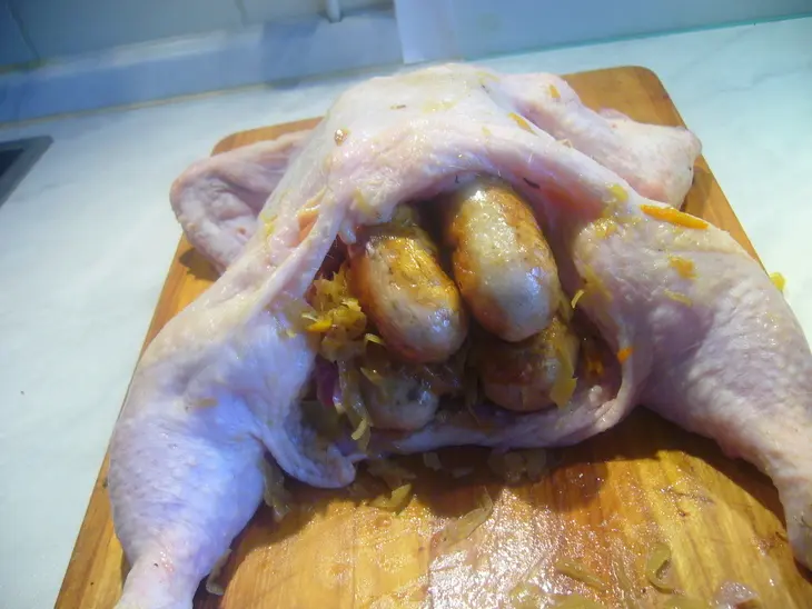 Путешествие  цыпочки на oktoberfest в баварию или фаршированная курица на немецкий лад: шаг 4