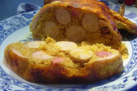Путешествие  цыпочки на oktoberfest в баварию или фаршированная курица на немецкий лад: шаг 9