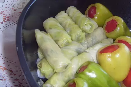 Долма - фаршированные перцы и голубцы.: шаг 4