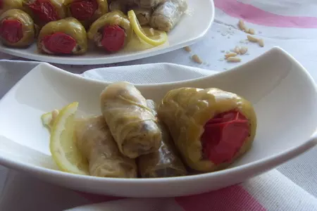 Долма - фаршированные перцы и голубцы.: шаг 6