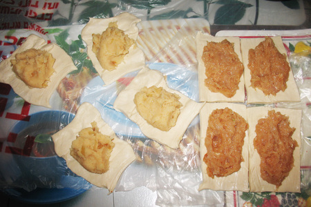 Бурекасы или слоённые пирожки с картошкой. вариант 2: слоённые пирожки с мясом: шаг 3