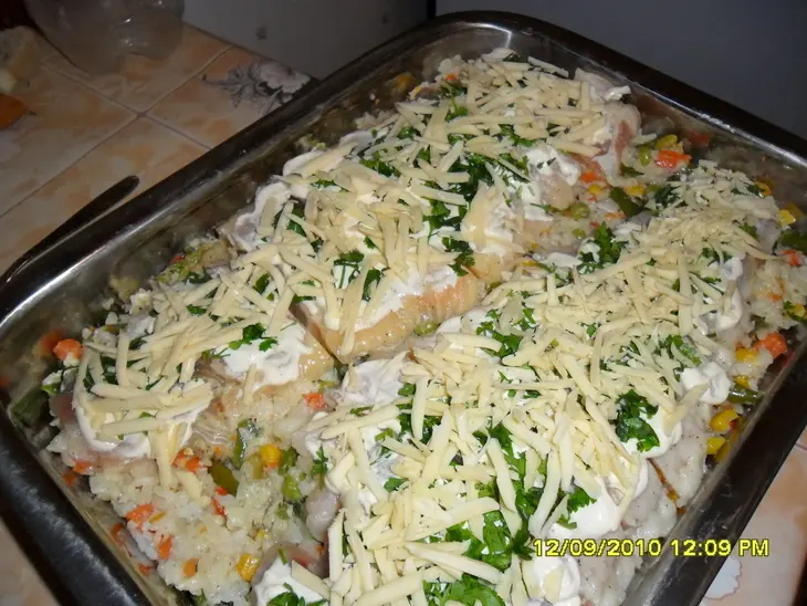 Рыбка на шубке и под шубкой: шаг 1