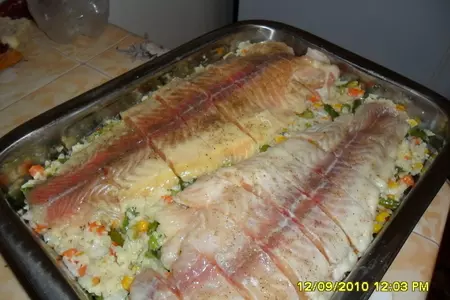 Рыбка на шубке и под шубкой: шаг 6