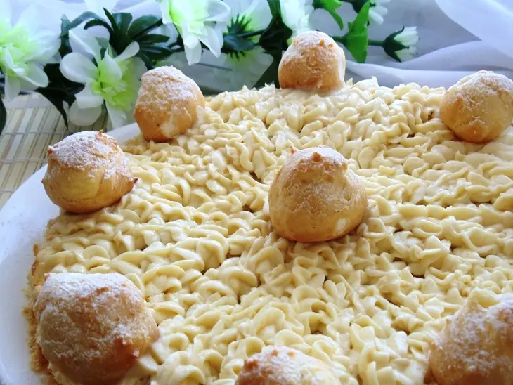 Слоёный торт с заварными шариками "компромисс"!!!: шаг 12