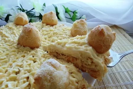 Слоёный торт с заварными шариками "компромисс"!!!: шаг 13