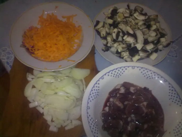Сердечки с шампиньонами: шаг 1