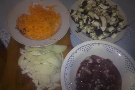 Сердечки с шампиньонами: шаг 1